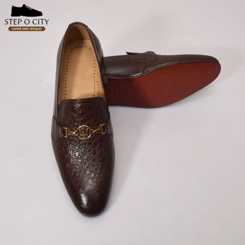 ROUND DESIGNER BUCKLE LEATHER SHOES